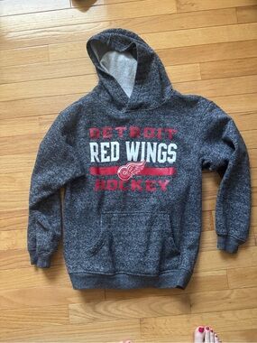 NHL DETROIT RED WINGS Black & Gray HOODIE SWEATSHIRT